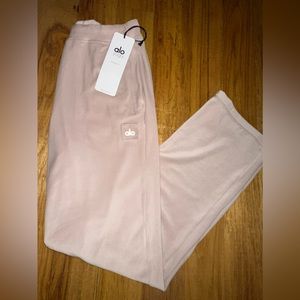 Alo Yoga Velour High-Waist Glimmer Wide Leg Pant size small